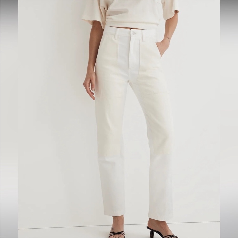 SALE! NWT Madewell White/Cream '90s Straight Jean: Two-Tone Workwear Ed. Sz.30